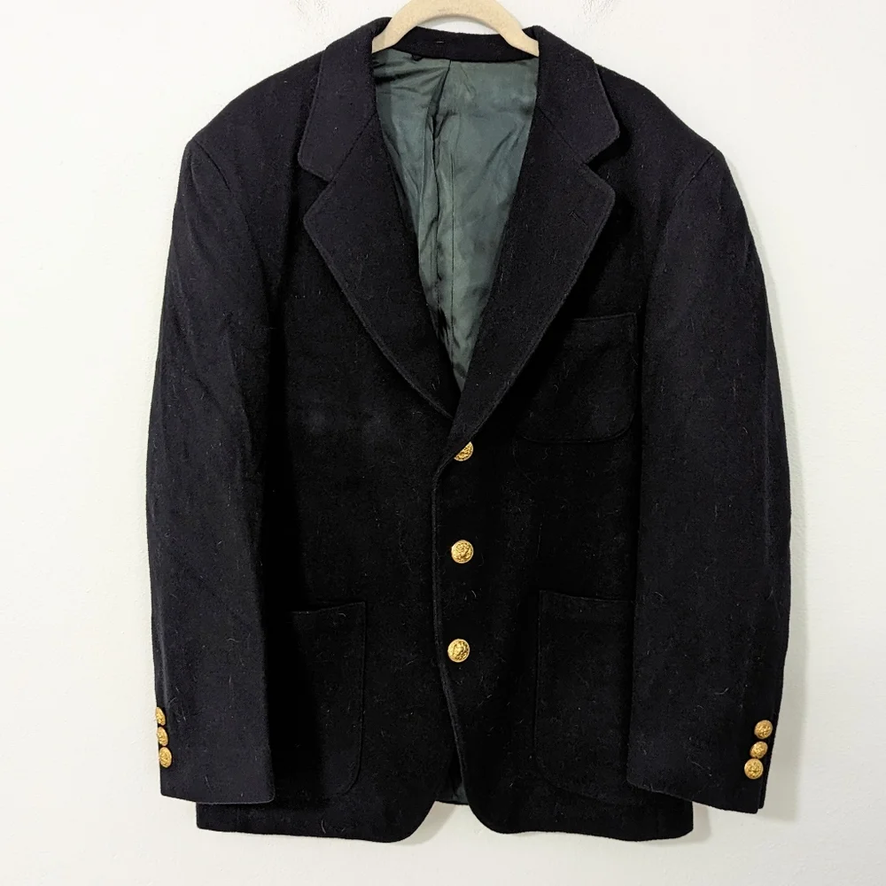 Vintage Banana Republic Adventure Outfitters 100% Pure Wool Blazer Black Small S